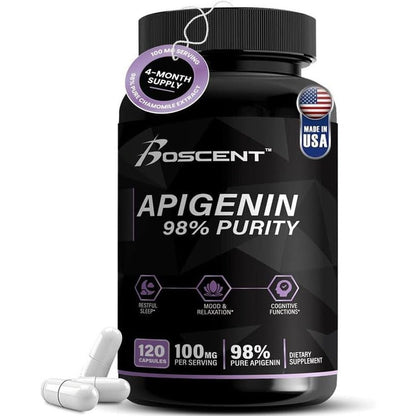 BOSCENT Apigenin 100mg chamomile extract supplement front view bottle