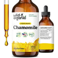 Wild & Organic Chamomile Flowers Tincture front view bottle for natural relaxation support.