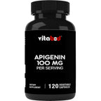 Vitabod Apigenin 100mg 120 vegetable capsules front view of bottle packaging