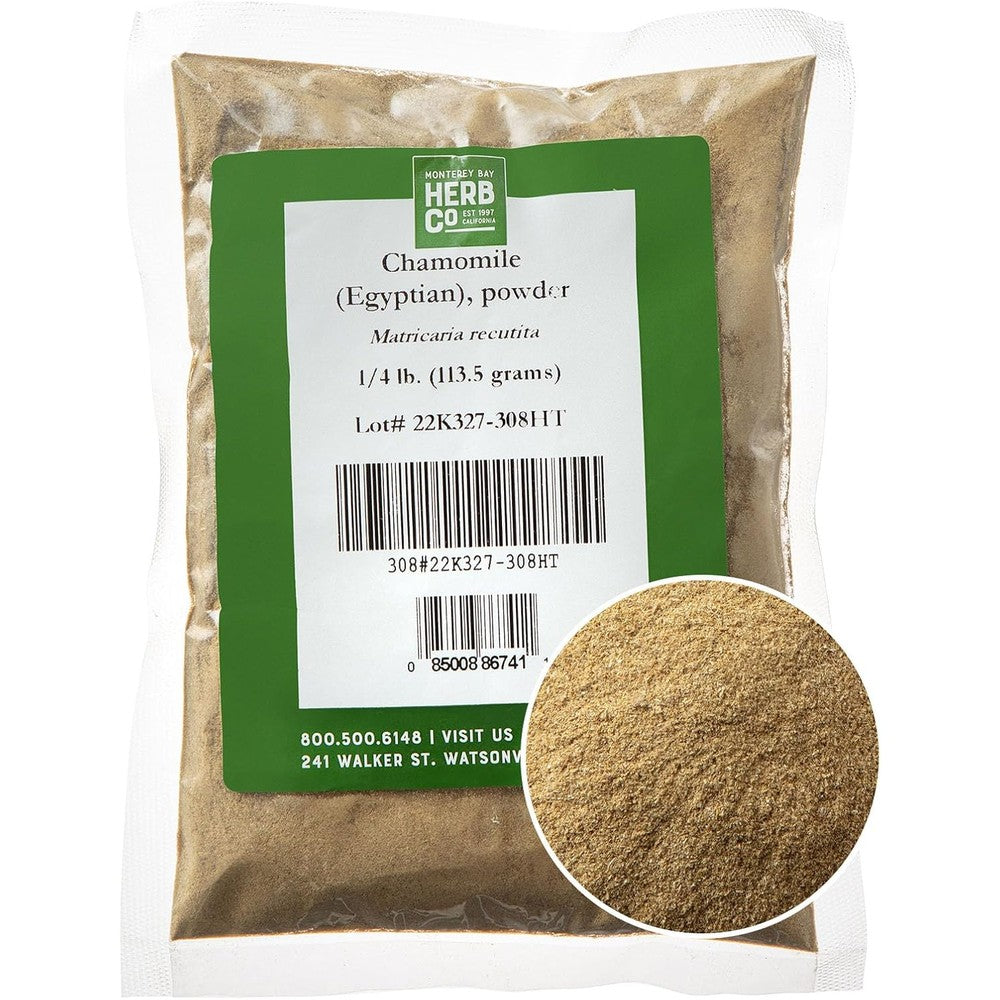 Monterey Bay Herb Co Egyptian Chamomile Powder front view premium bulk packaging