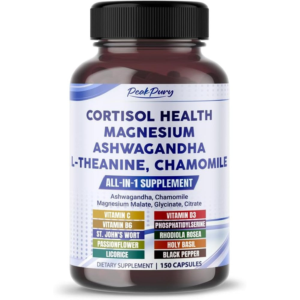 PeakPury Cortisol Health Support 150 capsules front bottle view
