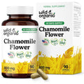 Wild & Organic Chamomile Extract 800mg capsules front label view for stress relief