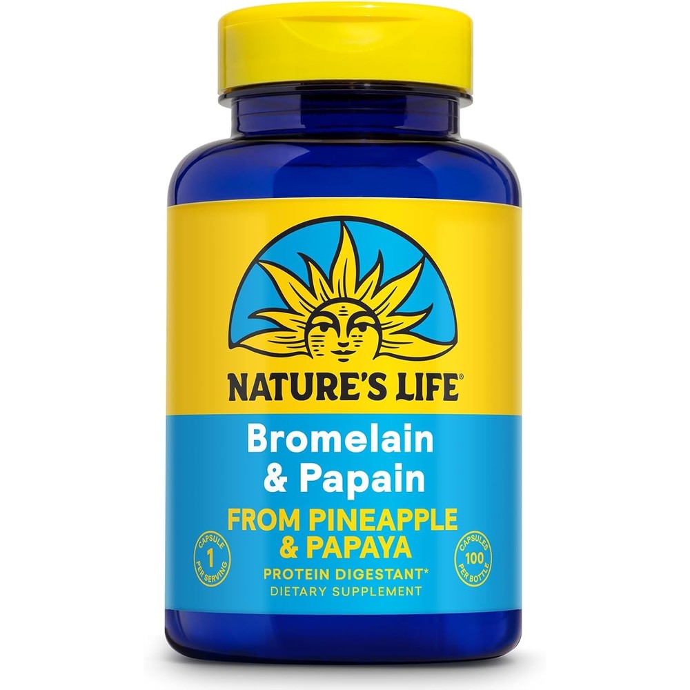 Nature's Life Bromelain and Papain digestive enzymes front view