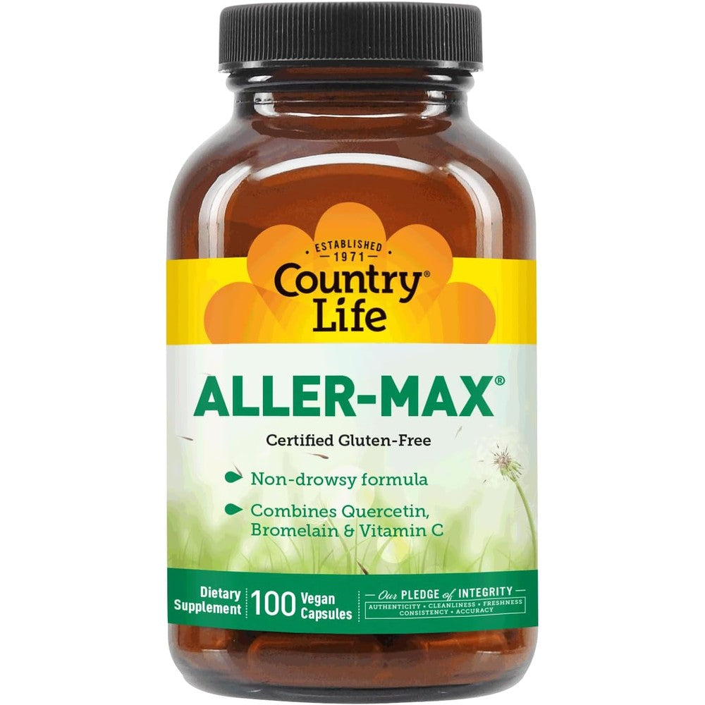 Country Life Aller-Max Quercetin with Bromelain 100 capsules front view