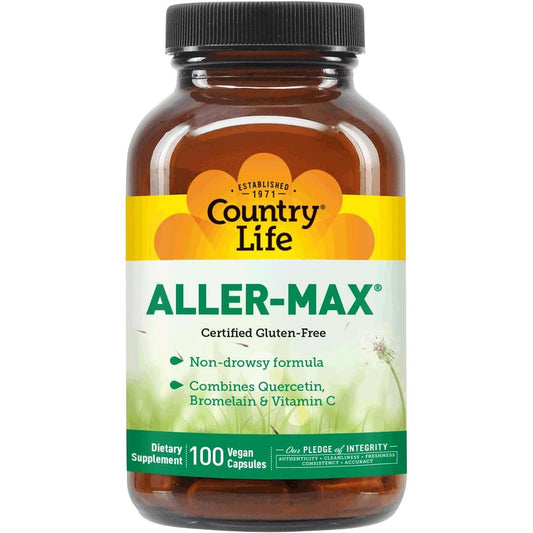 Country Life Aller-Max Quercetin with Bromelain 100 capsules front view