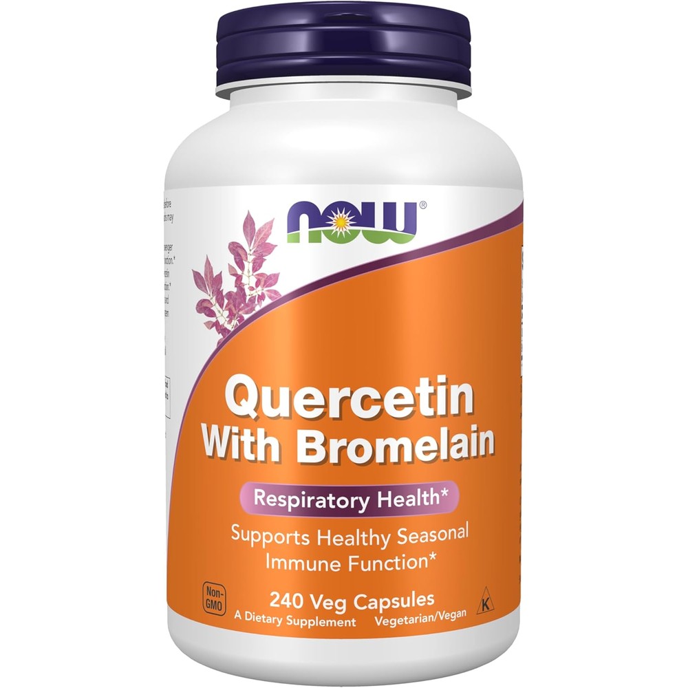 Now Foods Quercetin With Bromelain 240 Capsules Front View