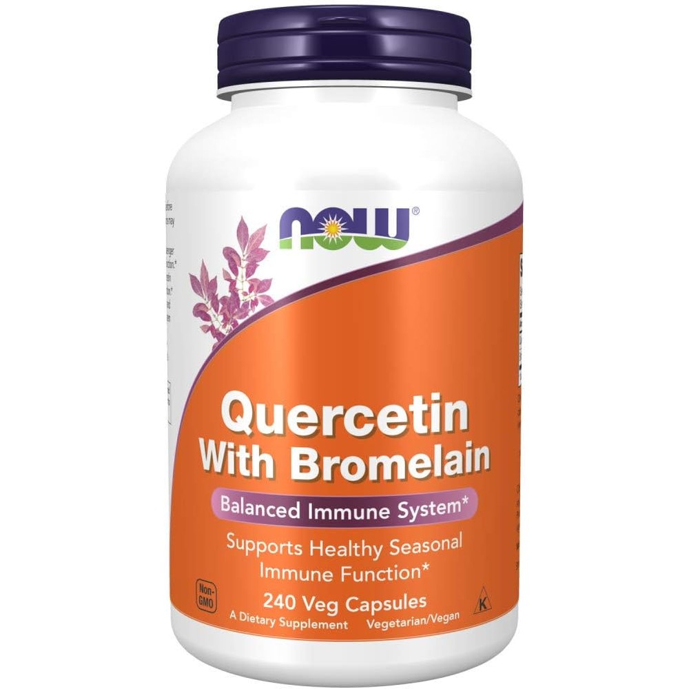Now Foods Quercetin with Bromelain front view bottle