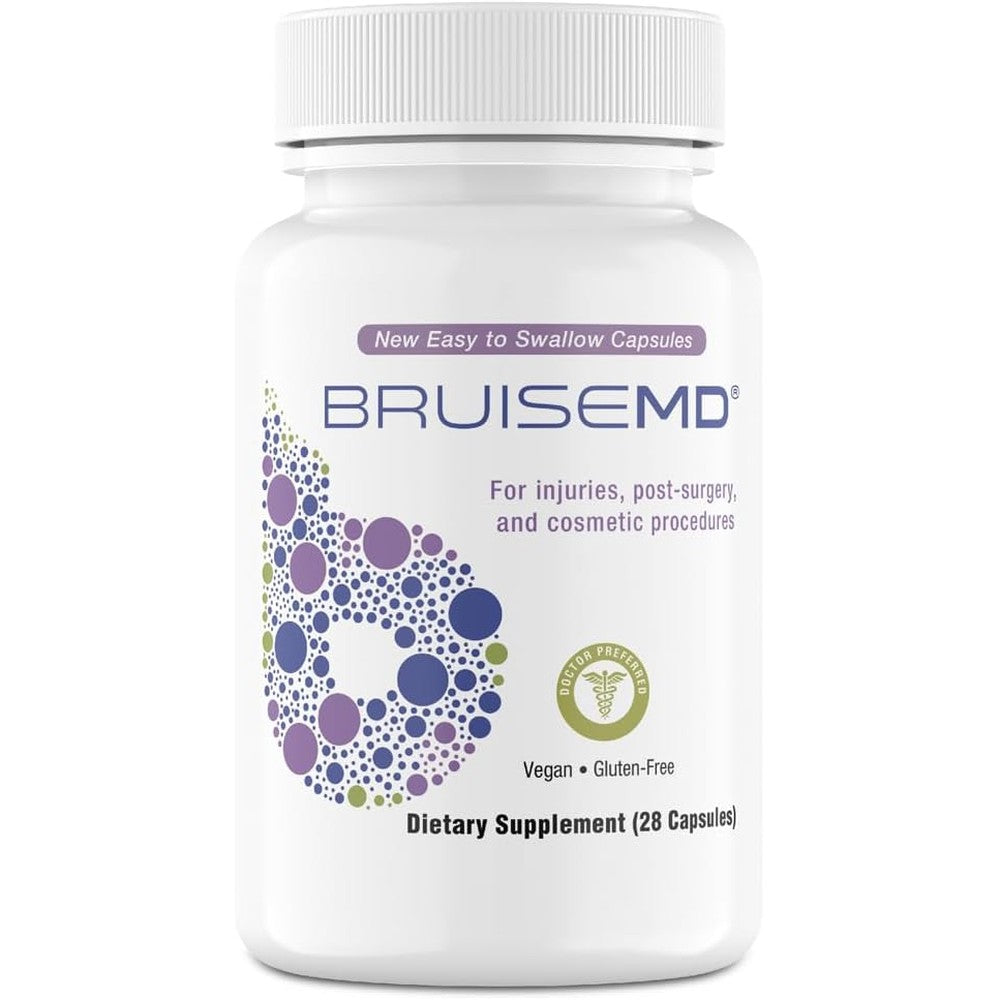 BruiseMD Arnica and Bromelain 28 capsules front bottle view