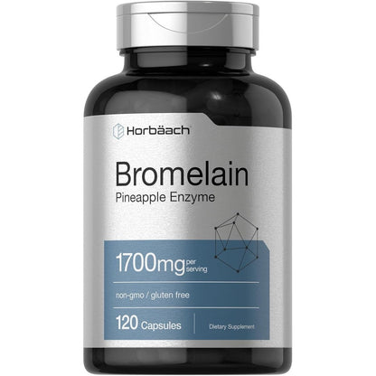 Horbäach Bromelain 1700 mg 120 Capsules front view