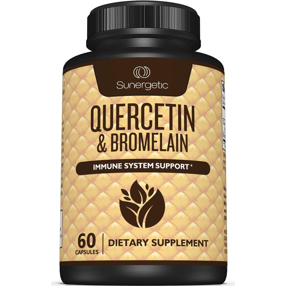 Sunergetic Quercetin with Bromelain 60 capsules front view