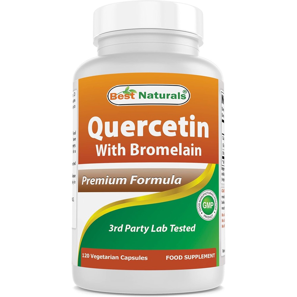 Best Naturals Quercetin with Bromelain 120 capsules front view