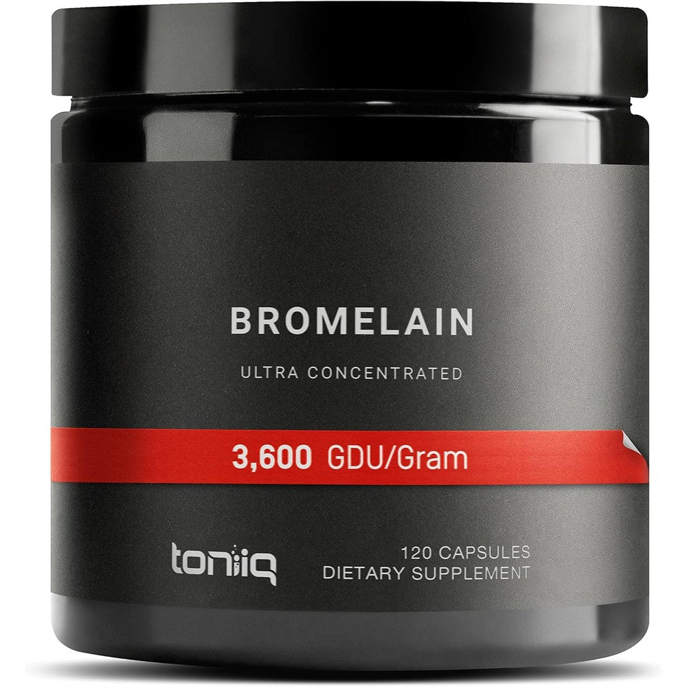 Toniiq Ultra High Strength Bromelain front view bottle