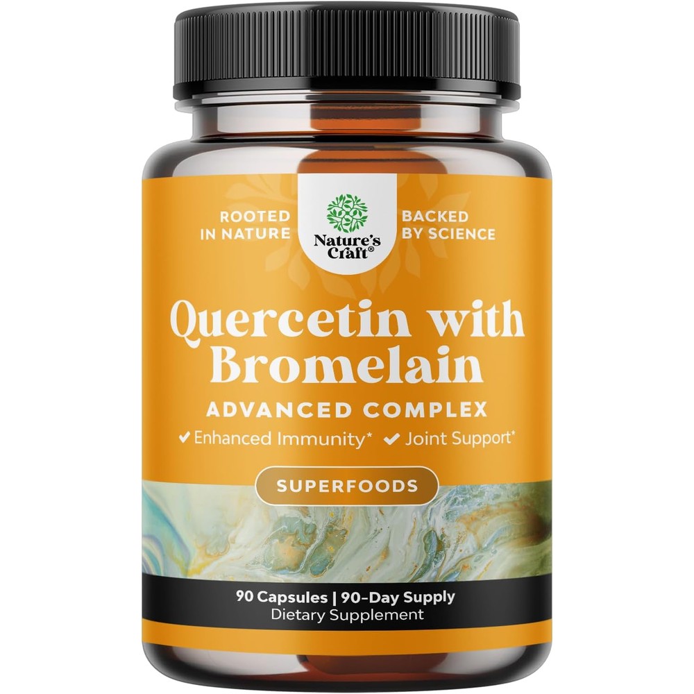 Natures Craft Quercetin with Bromelain 90 capsules bottle front view