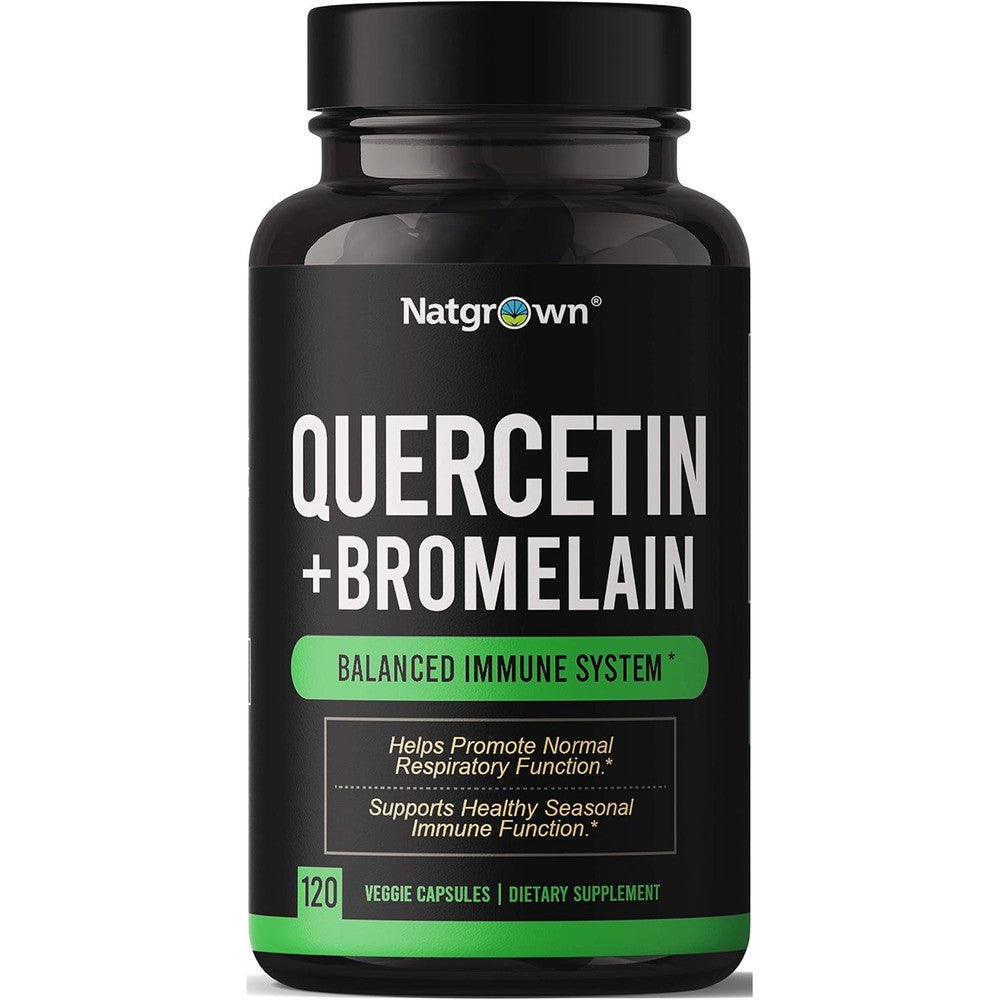 Natgrown Quercetin with Bromelain immune support supplement front view