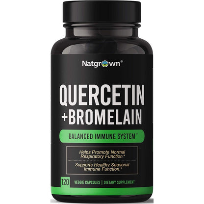 Natgrown Quercetin with Bromelain immune support supplement front view