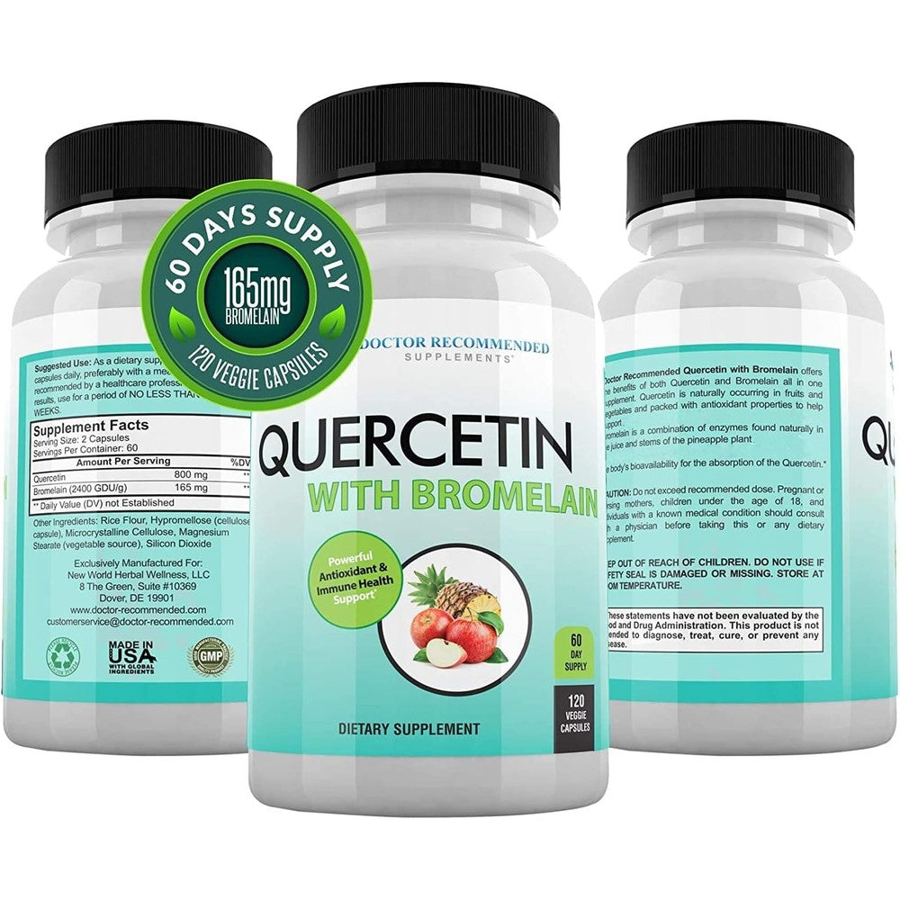 Doctor Recommended Supplements Quercetin 800mg front view