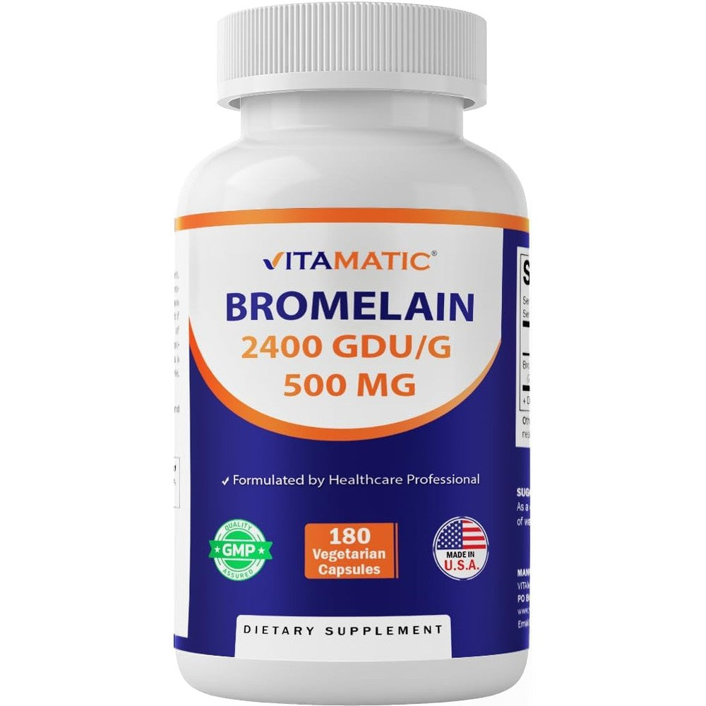 Vitamatic bromelain 500mg 2400 GDU digestive support capsules