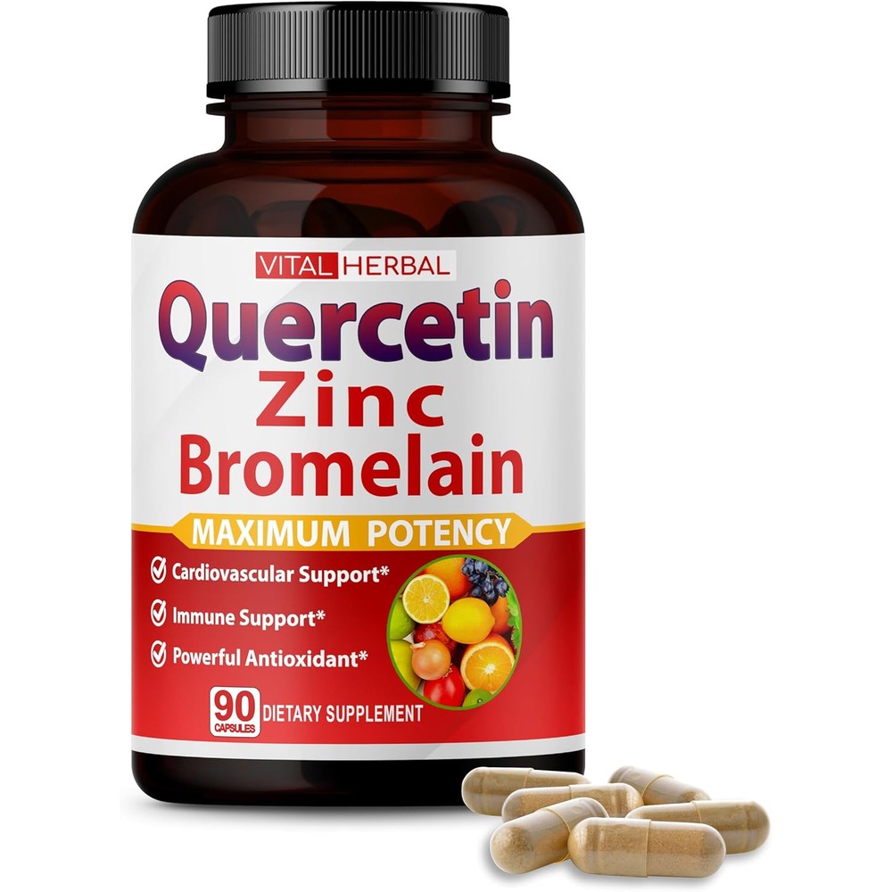 HonLena Vital Herbal Quercetin 98% with Bromelain front view