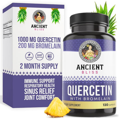 Ancient Bliss Quercetin 1000mg Bromelain 200mg front view