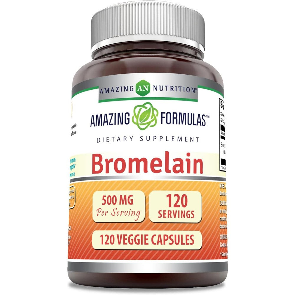 Amazing Nutrition Bromelain 500mg front view bottle