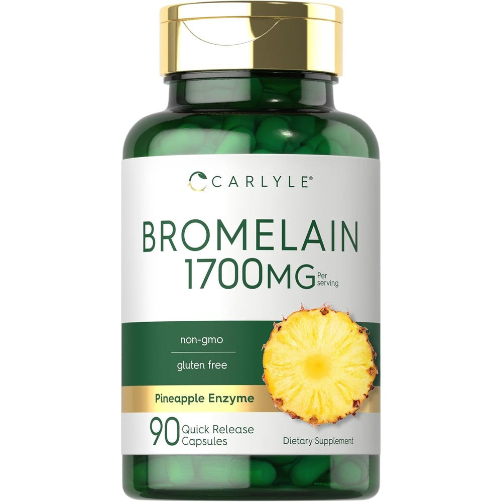 Carlyle Bromelain 1700 mg pineapple enzyme bottle front view