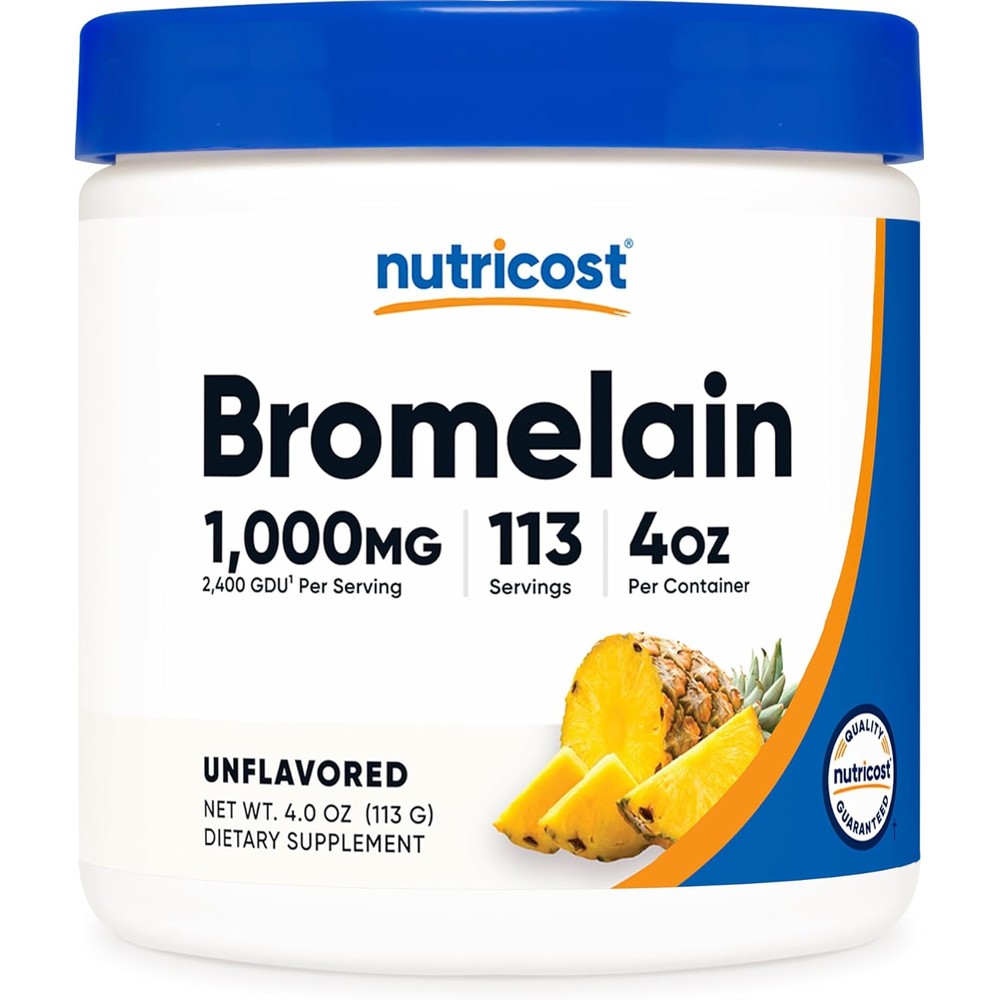 Nutricost Bromelain Powder 1000mg digestive enzyme front label