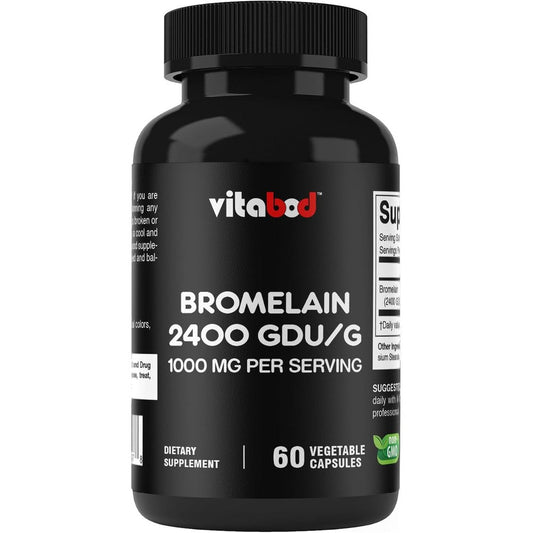 Vitabod Bromelain 1000mg capsules bottle front view
