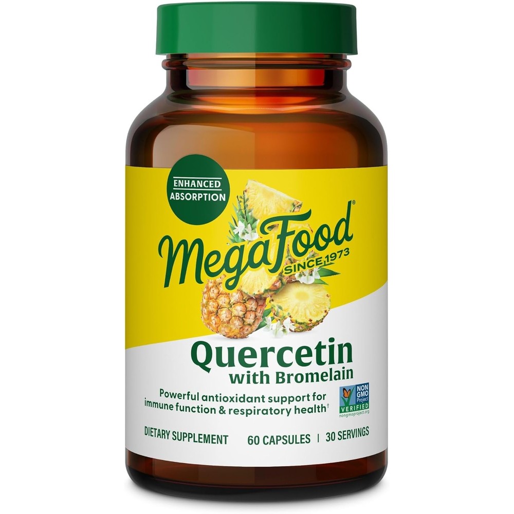 MegaFood Quercetin with Bromelain front view bottle supplement
