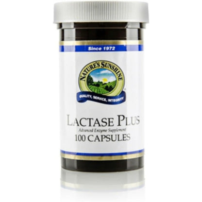 Nature's Sunshine Lactase Plus 100 capsules front bottle view lactase enzyme supplement India