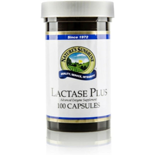 Nature's Sunshine Lactase Plus 100 capsules front bottle view lactase enzyme supplement India