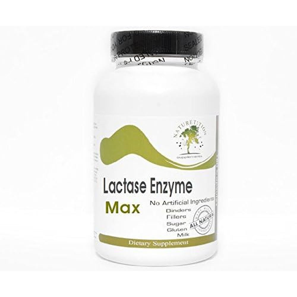 Naturetition Supplements Lactase Enzyme Max bottle front view authentic digestive care capsule packaging