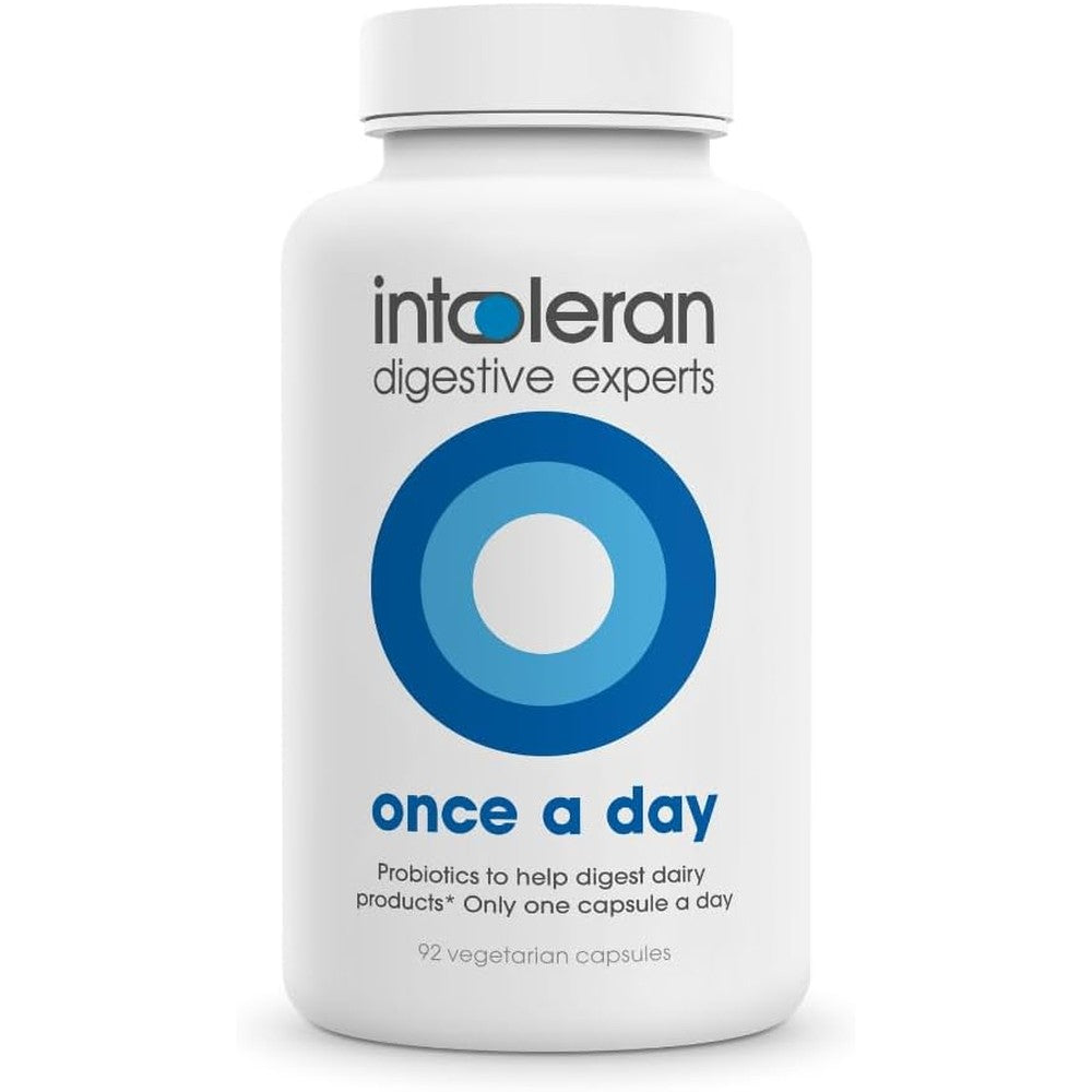 Intoleran Once A Day Probiotic Lactose supplement bottle front view