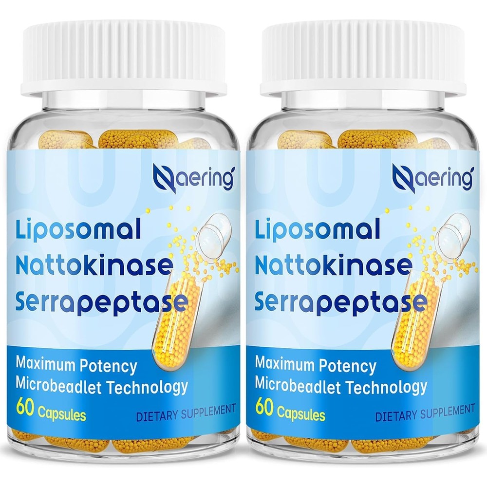 Naering Liposomal Nattokinase and Serrapeptase supplement front view cardiovascular support