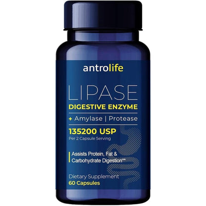 ANTROLIFE Enzyme Complex 60 Capsules bottle front view showing digestive enzyme blend