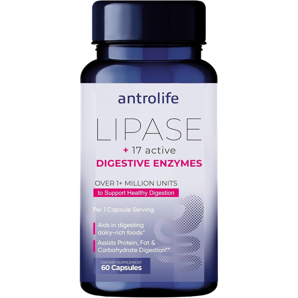 Antrolife digestive enzymes supplement front view bottle
