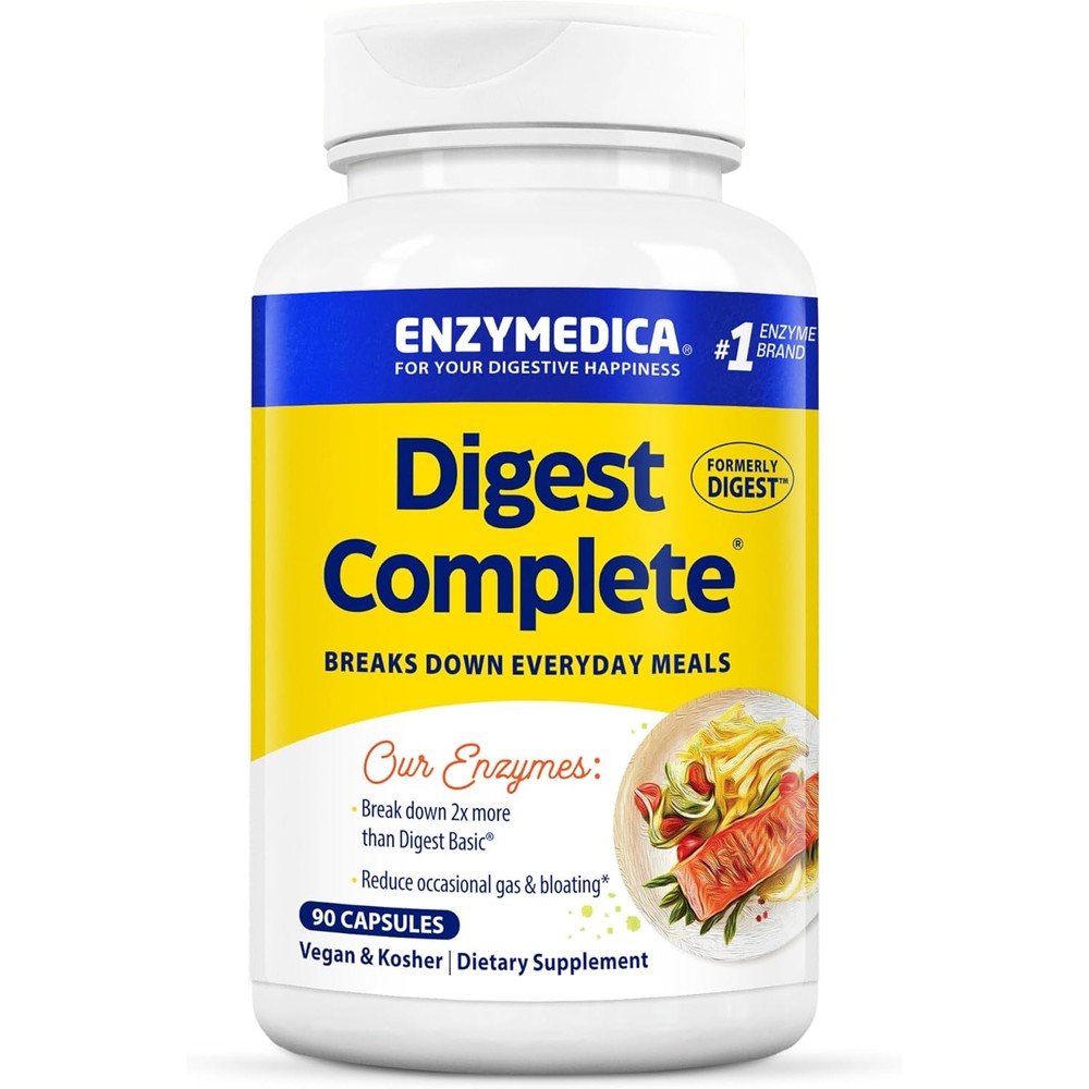 Enzymedica Digest Complete bottle front view for bloating relief