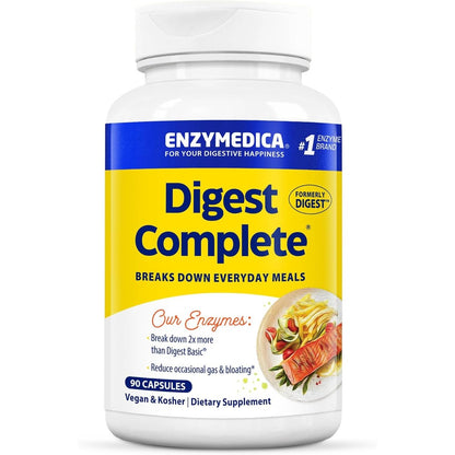 Enzymedica Digest Complete bottle front view for bloating relief