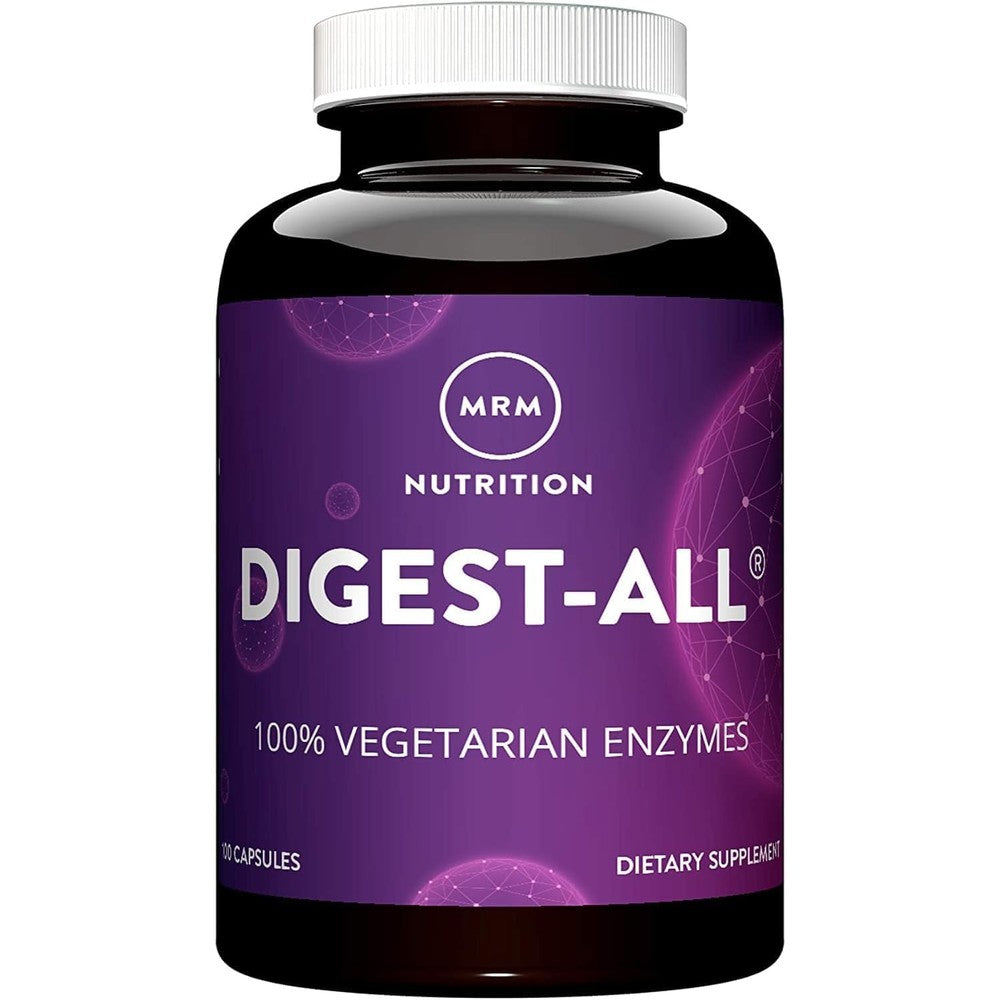 MRM Nutrition Digest-All Digestive Enzymes 100 vegetarian capsules front bottle view
