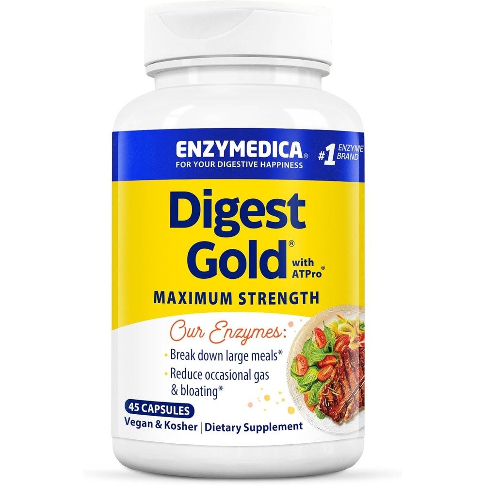 Enzymedica Digest Gold Plus ATPro 45 Capsules front view bottle