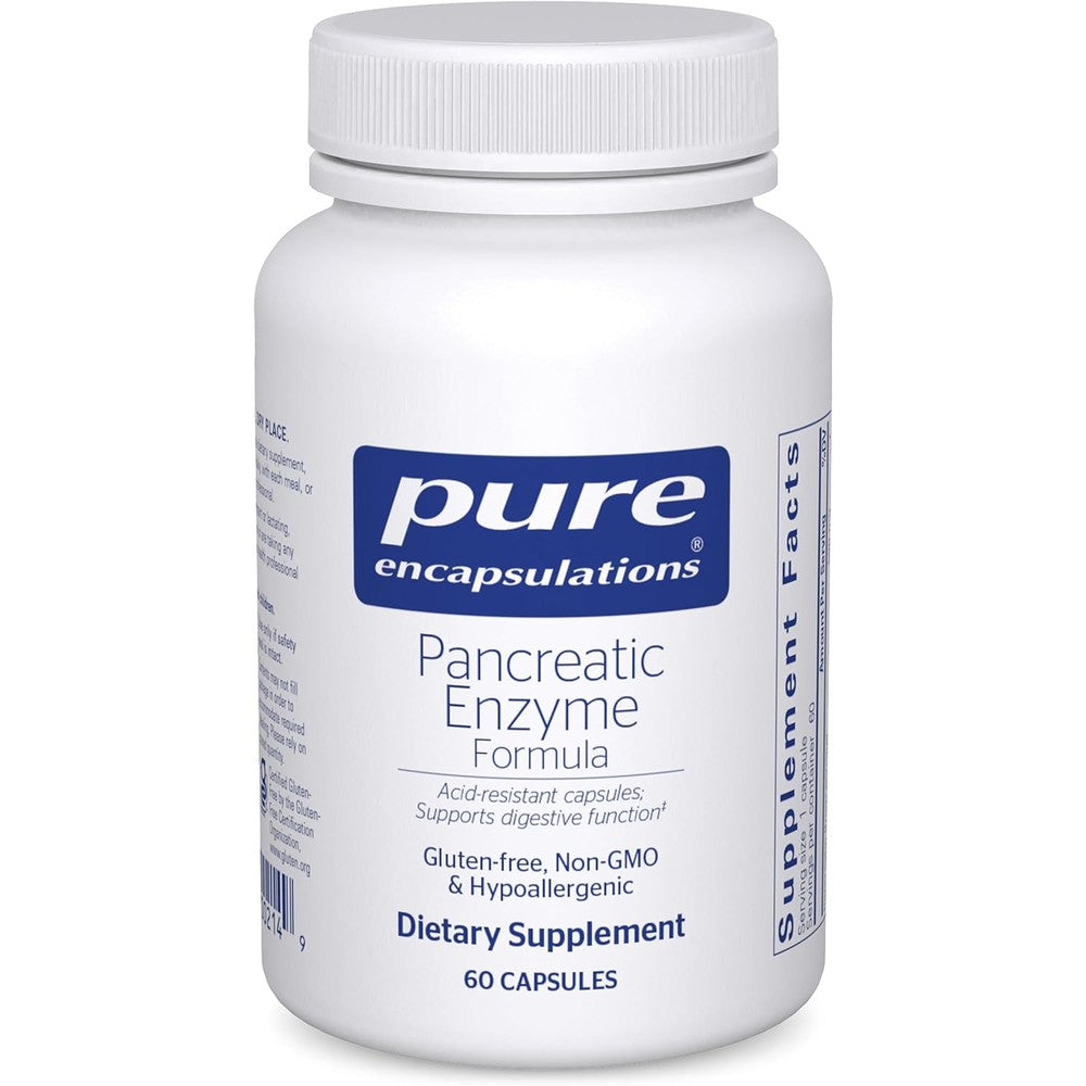 Pure Encapsulations Pancreatic Enzyme Formula front view bottle packaging