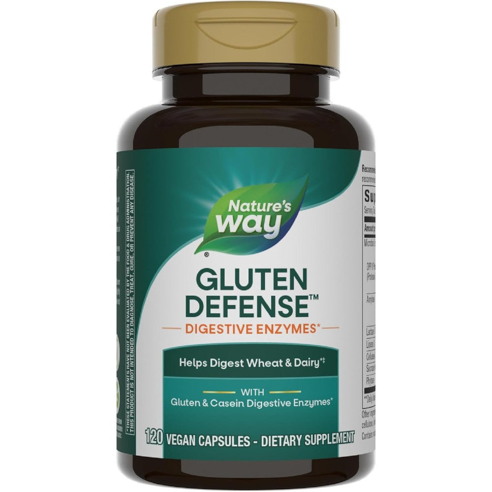 Nature's Way Gluten Defense front view vegan capsules bottle