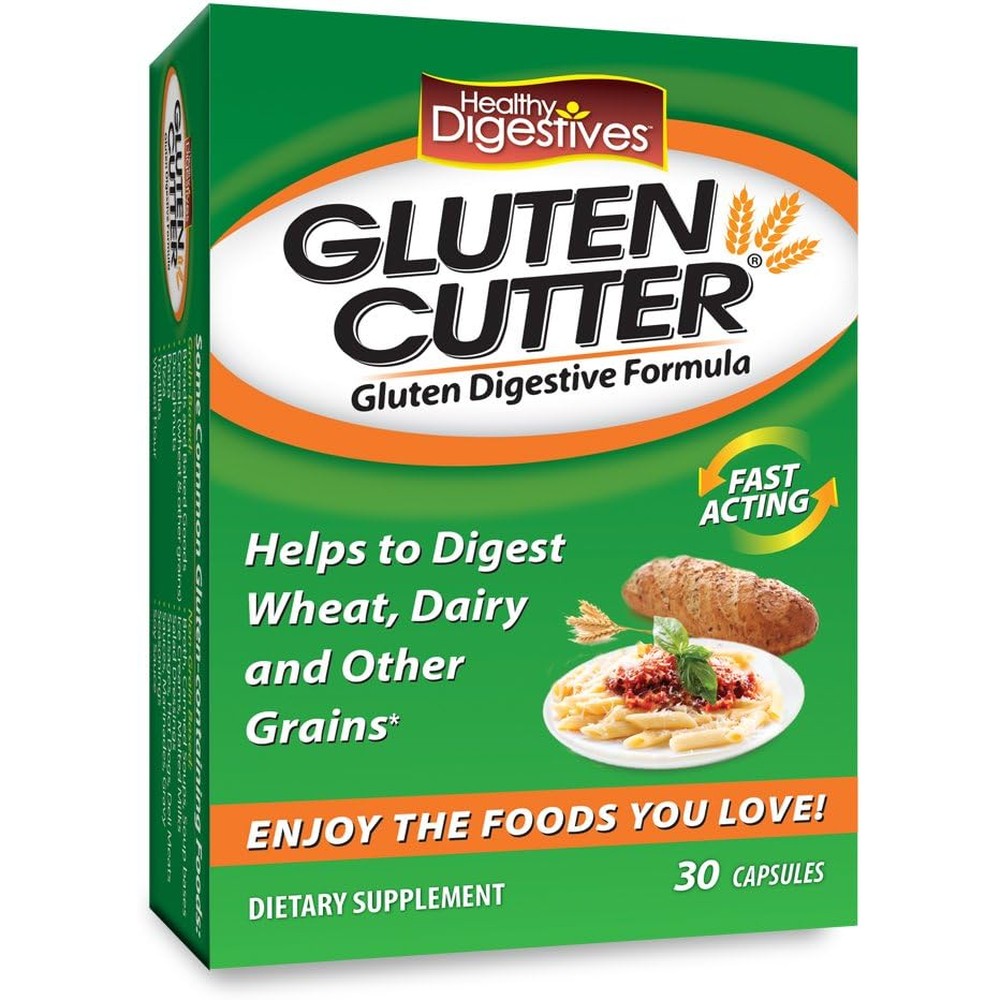 Healthy Delights Healthy Digestives Gluten Cutter front box view dietary supplement