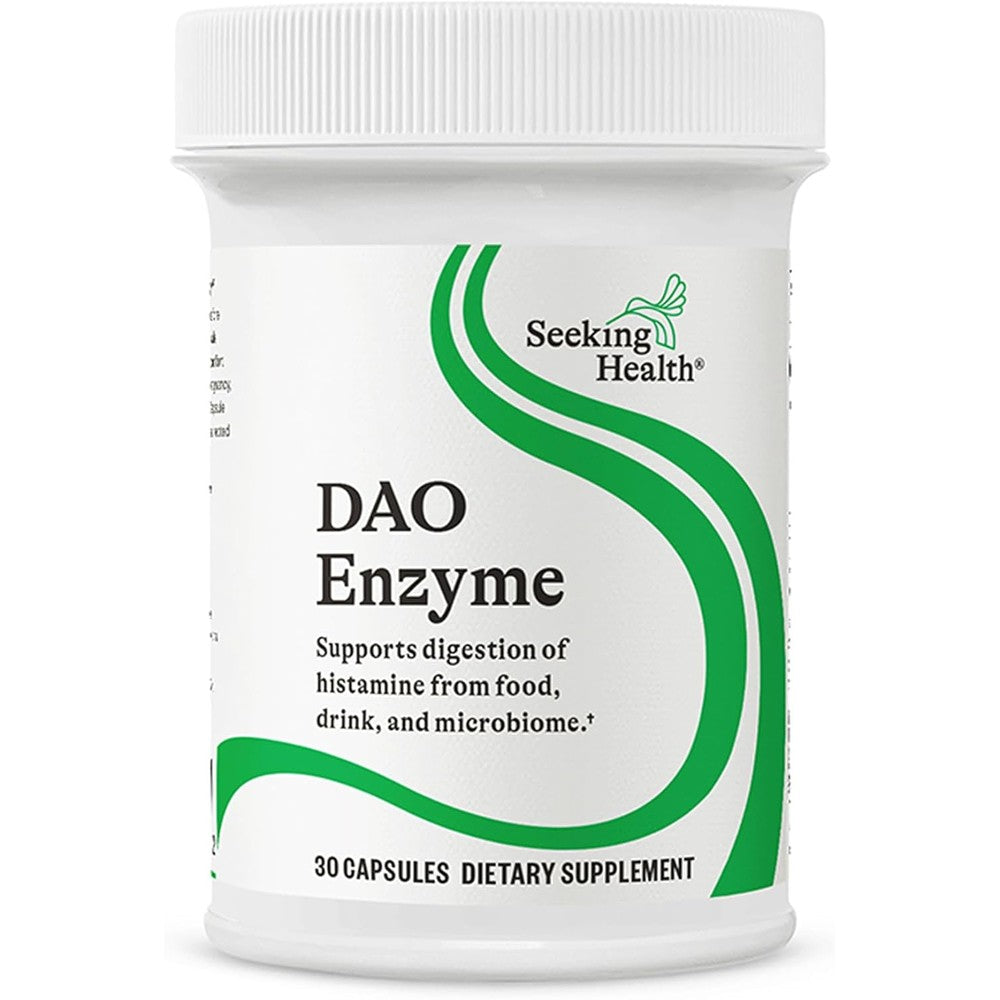 Seeking Health DAO Enzyme front view of bottle packaging