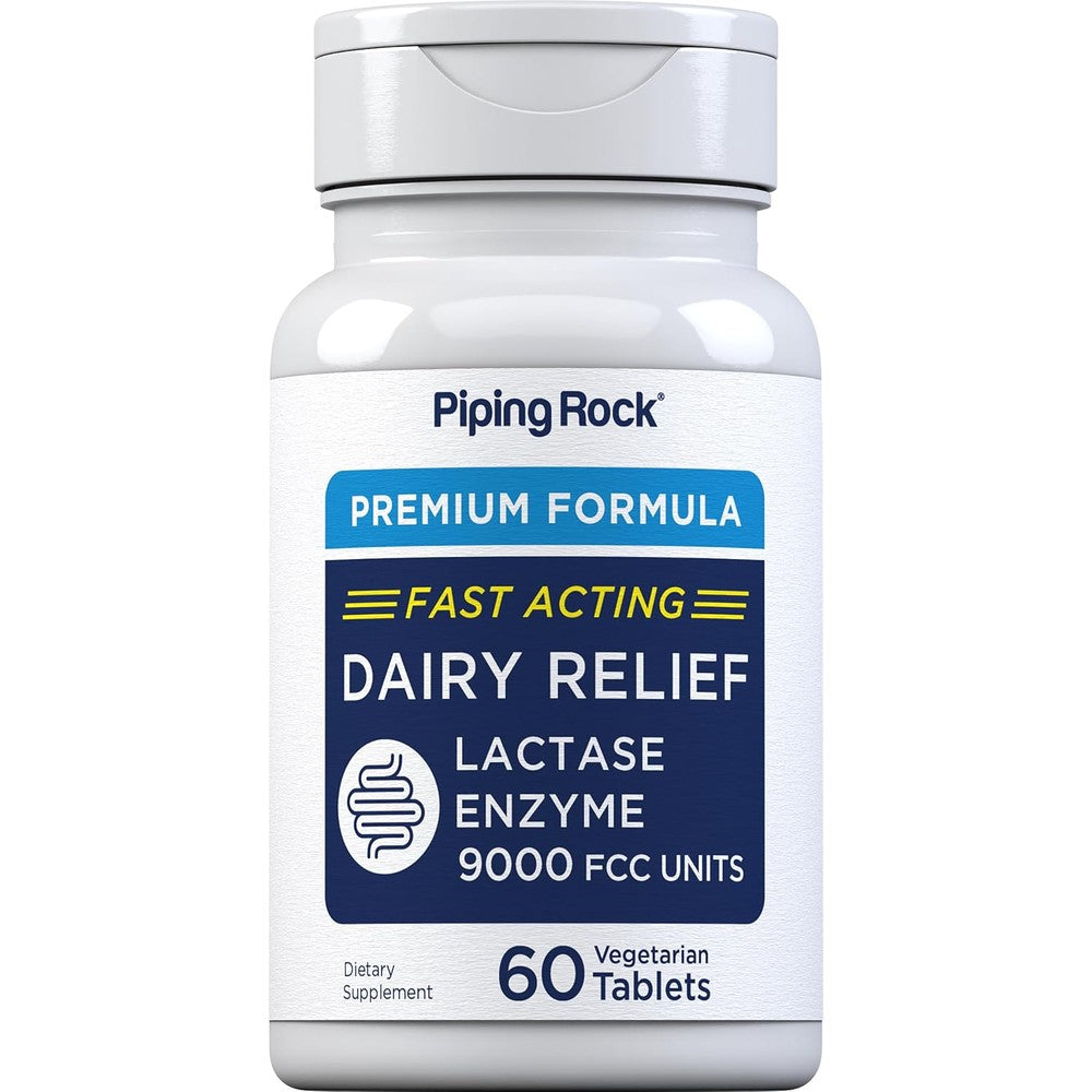 Piping Rock lactase enzyme front view bottle packaging