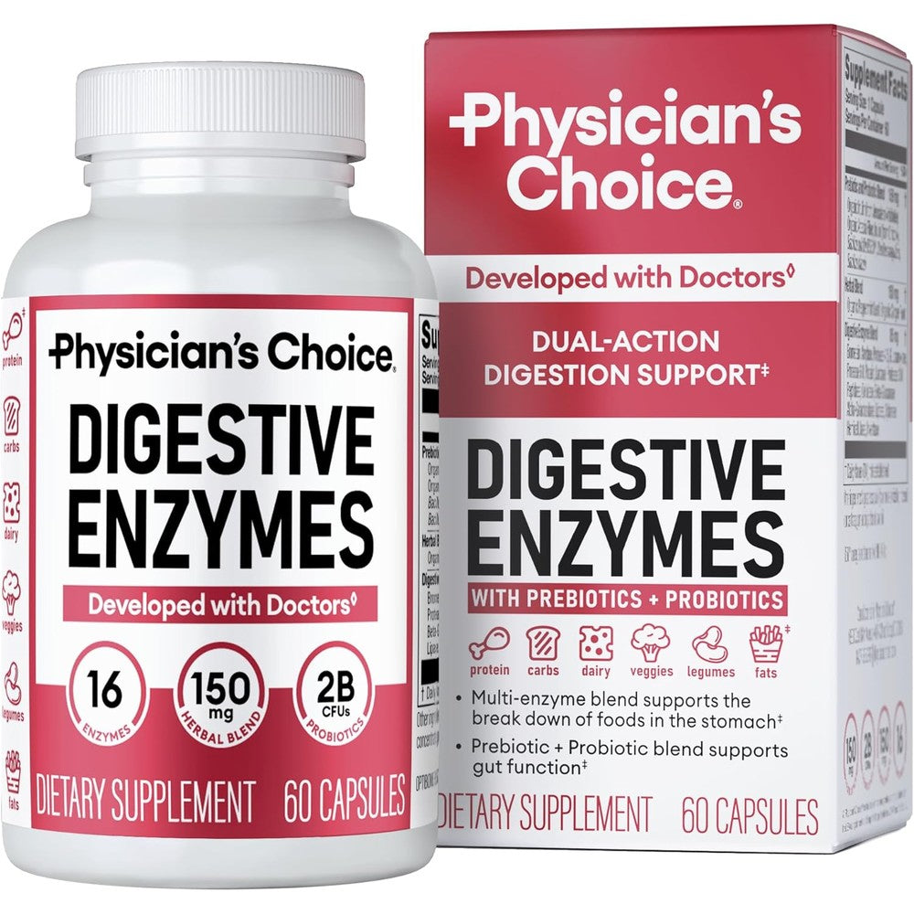 Physician's Choice Digestive Enzymes front view bottle packaging