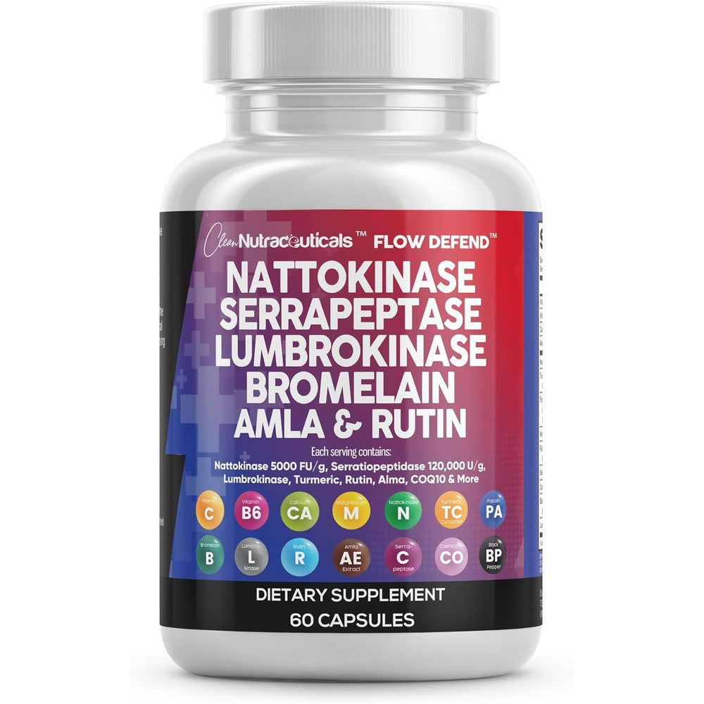 Clean Nutraceuticals Flow Defend Nattokinase 5000 FU bottle front view
