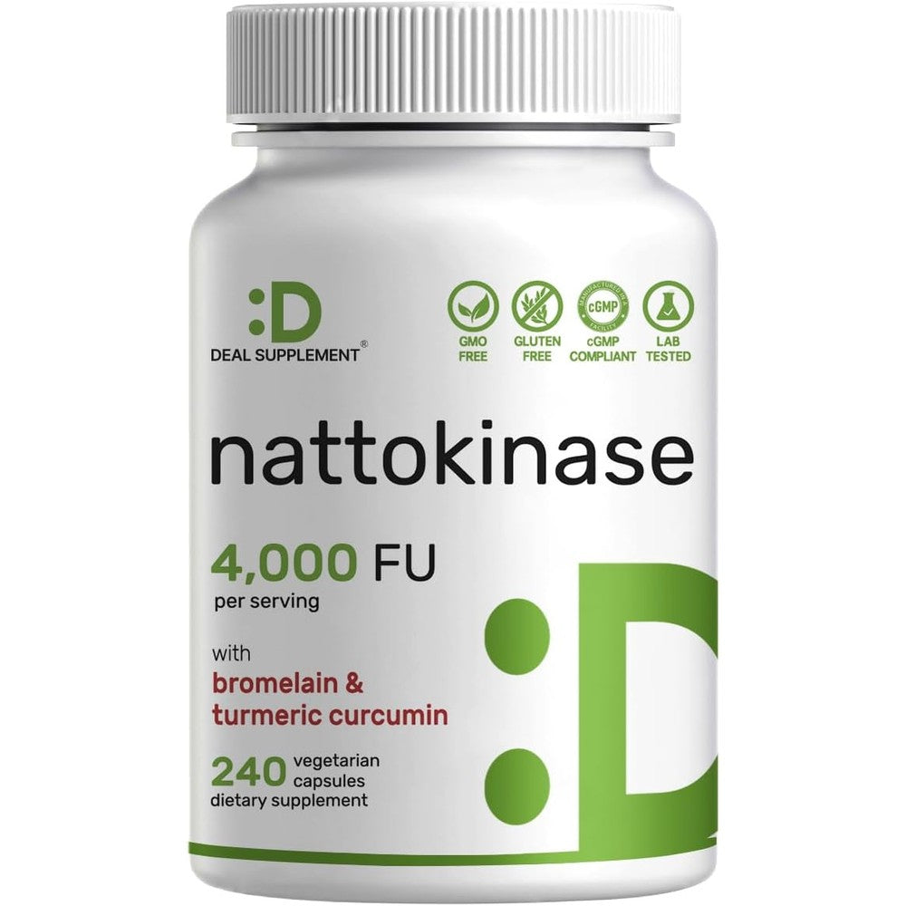 Sundae Glow Deal Supplement Nattokinase 4000 FU front view bottle