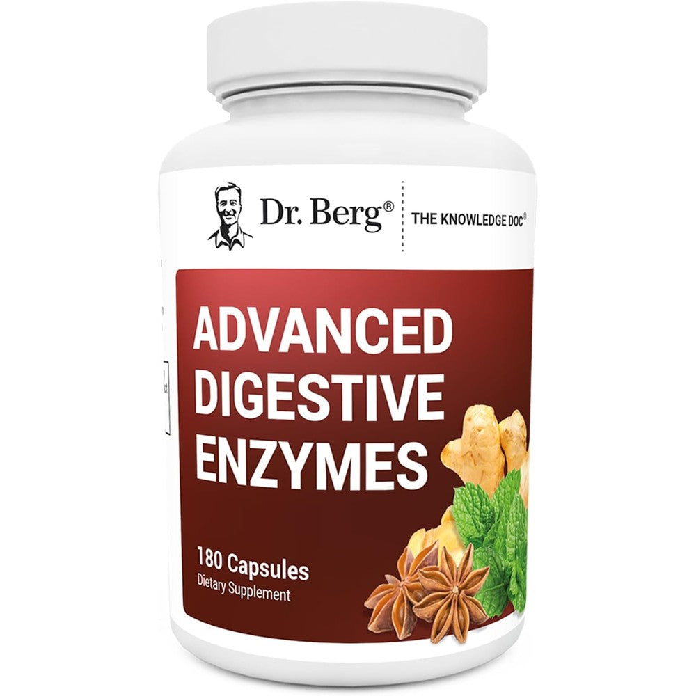 Dr. Berg advanced digestive enzymes front view bottle