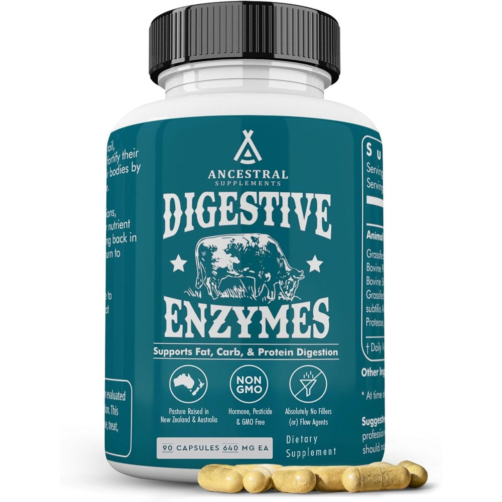 Ancestral Supplements Digestive Enzymes 180 Capsules front view packaging