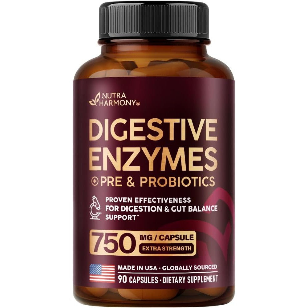 Nutraharmony Digestive Enzymes bottle front view
